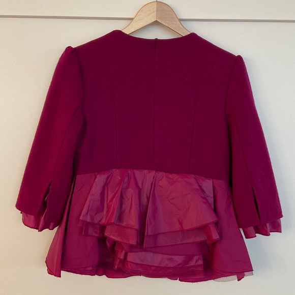 Burberry Peplum Wool Jacket Magenta Size Medium - Picture 14 of 14